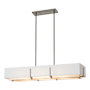 Hubbardton Forge Exos 4 Light 47" Wide Linear Chandelier Natural Iron / Natural Anna