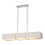 Hubbardton Forge Exos 4 Light 47" Wide Linear Chandelier Vintage Platinum / Flax