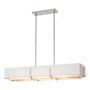 Hubbardton Forge Exos 4 Light 47" Wide Linear Chandelier Vintage Platinum / Natural Anna
