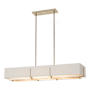 Hubbardton Forge Exos 4 Light 47" Wide Linear Chandelier Soft Gold / Flax