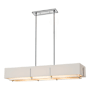 Hubbardton Forge Exos 4 Light 47" Wide Linear Chandelier Sterling / Natural Anna Flax