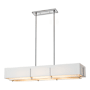 Hubbardton Forge Exos 4 Light 47" Wide Linear Chandelier Sterling / Natural Anna
