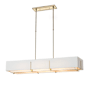 Hubbardton Forge Exos 4 Light 47" Wide Linear Chandelier Modern Brass / Natural Anna