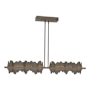 Hubbardton Forge Hildene 52" Wide Linear Pendant Bronze / Natural Iron