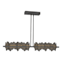 Hubbardton Forge Hildene 52" Wide Linear Pendant Black / Natural Iron
