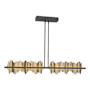 Hubbardton Forge Hildene 52" Wide Linear Pendant Black / Soft Gold