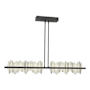 Hubbardton Forge Hildene 52" Wide Linear Pendant Black / Sterling