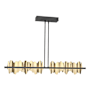 Hubbardton Forge Hildene 52" Wide Linear Pendant Black / Modern Brass