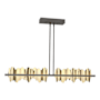 Hubbardton Forge Hildene 52" Wide Linear Pendant Oil Rubbed Bronze / Modern Brass
