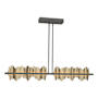 Hubbardton Forge Hildene 52" Wide Linear Pendant Natural Iron / Soft Gold