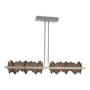 Hubbardton Forge Hildene 52" Wide Linear Pendant Vintage Platinum / Bronze