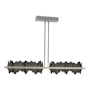 Hubbardton Forge Hildene 52" Wide Linear Pendant Vintage Platinum / Black