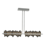 Hubbardton Forge Hildene 52" Wide Linear Pendant Vintage Platinum / Natural Iron