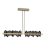 Hubbardton Forge Hildene 52" Wide Linear Pendant Soft Gold / Black