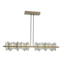 Hubbardton Forge Hildene 52" Wide Linear Pendant Soft Gold / Vintage Platinum