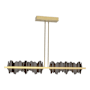 Hubbardton Forge Hildene 52" Wide Linear Pendant Modern Brass / Oil Rubbed Bronze