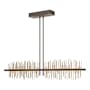 Hubbardton Forge Gossamer 52" Wide LED Linear Chandelier Bronze / Soft Gold