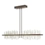 Hubbardton Forge Gossamer 52" Wide LED Linear Chandelier Bronze / Sterling