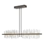 Hubbardton Forge Gossamer 52" Wide LED Linear Chandelier Dark Smoke / Vintage Platinum