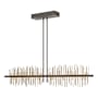 Hubbardton Forge Gossamer 52" Wide LED Linear Chandelier Dark Smoke / Soft Gold