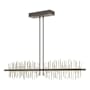 Hubbardton Forge Gossamer 52" Wide LED Linear Chandelier Dark Smoke / Sterling