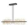 Hubbardton Forge Gossamer 52" Wide LED Linear Chandelier Dark Smoke / Modern Brass