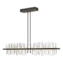 Hubbardton Forge Gossamer 52" Wide LED Linear Chandelier Natural Iron / Vintage Platinum