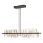 Hubbardton Forge Gossamer 52" Wide LED Linear Chandelier Natural Iron / Soft Gold