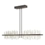 Hubbardton Forge Gossamer 52" Wide LED Linear Chandelier Natural Iron / Sterling