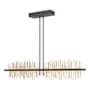 Hubbardton Forge Gossamer 52" Wide LED Linear Chandelier Natural Iron / Modern Brass