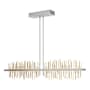 Hubbardton Forge Gossamer 52" Wide LED Linear Chandelier Vintage Platinum / Modern Brass