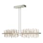 Hubbardton Forge Gossamer 52" Wide LED Linear Chandelier Sterling / Soft Gold