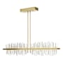 Hubbardton Forge Gossamer 52" Wide LED Linear Chandelier Modern Brass / Vintage Platinum