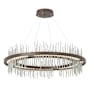 Hubbardton Forge Gossamer 38" Wide LED Ring Chandelier Bronze / Vintage Platinum