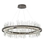 Hubbardton Forge Gossamer 38" Wide LED Ring Chandelier Dark Smoke / Vintage Platinum