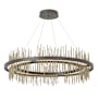 Hubbardton Forge Gossamer 38" Wide LED Ring Chandelier Dark Smoke / Soft Gold