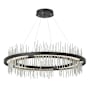 Hubbardton Forge Gossamer 38" Wide LED Ring Chandelier Black / Vintage Platinum