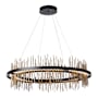 Hubbardton Forge Gossamer 38" Wide LED Ring Chandelier Black / Soft Gold