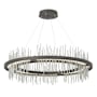 Hubbardton Forge Gossamer 38" Wide LED Ring Chandelier Natural Iron / Vintage Platinum