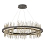 Hubbardton Forge Gossamer 38" Wide LED Ring Chandelier Natural Iron / Soft Gold