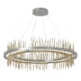 Hubbardton Forge Gossamer 38" Wide LED Ring Chandelier Vintage Platinum / Soft Gold