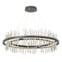 Hubbardton Forge Gossamer 38" Wide LED Ring Chandelier Dark Smoke / Sterling