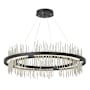 Hubbardton Forge Gossamer 38" Wide LED Ring Chandelier Black / Sterling
