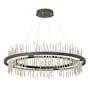 Hubbardton Forge Gossamer 38" Wide LED Ring Chandelier Natural Iron / Sterling