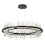 Hubbardton Forge Gossamer 38" Wide LED Ring Chandelier Oil Rubbed Bronze / Vintage Platinum