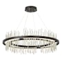 Hubbardton Forge Gossamer 38" Wide LED Ring Chandelier Oil Rubbed Bronze / Sterling