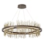 Hubbardton Forge Gossamer 38" Wide LED Ring Chandelier Bronze / Modern Brass