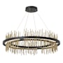 Hubbardton Forge Gossamer 38" Wide LED Ring Chandelier Black / Modern Brass