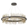 Hubbardton Forge Gossamer 38" Wide LED Ring Chandelier Natural Iron / Modern Brass
