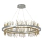 Hubbardton Forge Gossamer 38" Wide LED Ring Chandelier Vintage Platinum / Modern Brass